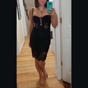 NWT Bebe Black Lace Bustier Dress